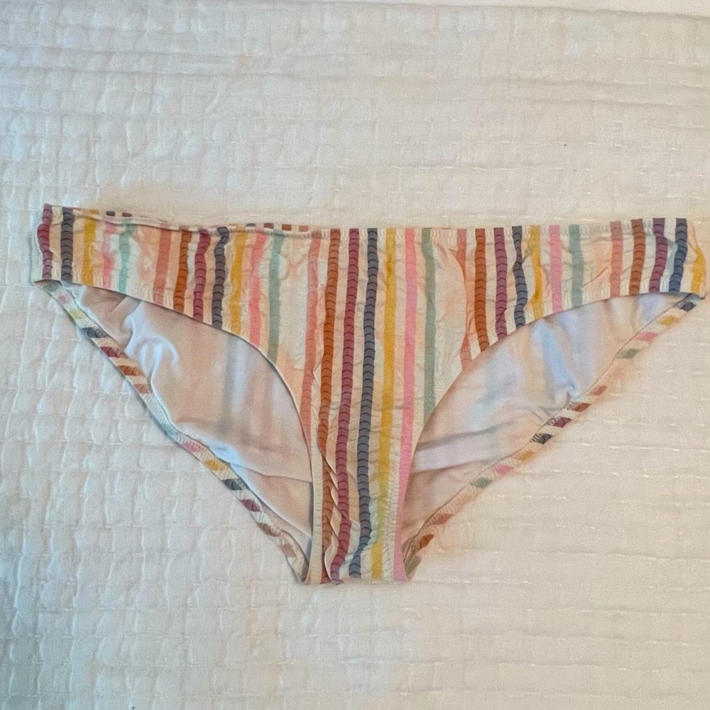 Madewell Bikini bottoms- rainbow striped, seersucker style